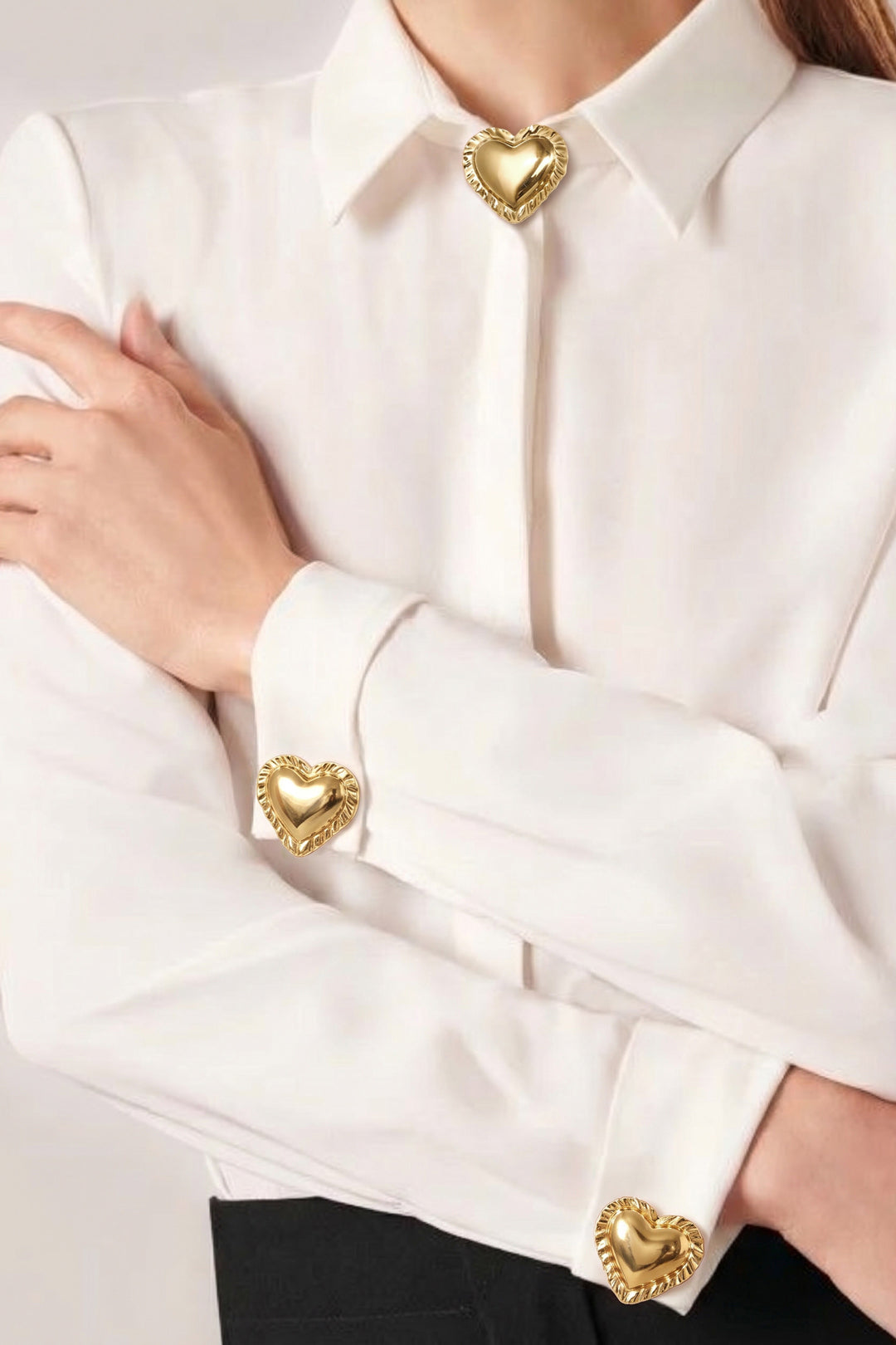 Cufflinks Heart Simple Stainless Steel Daily Accessories