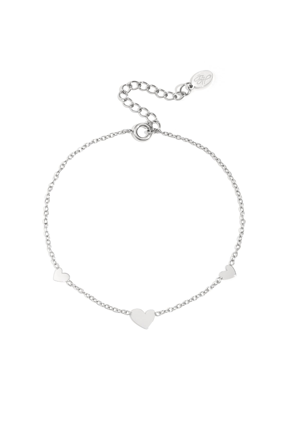 Classic bracelet with hearts - stainless steel