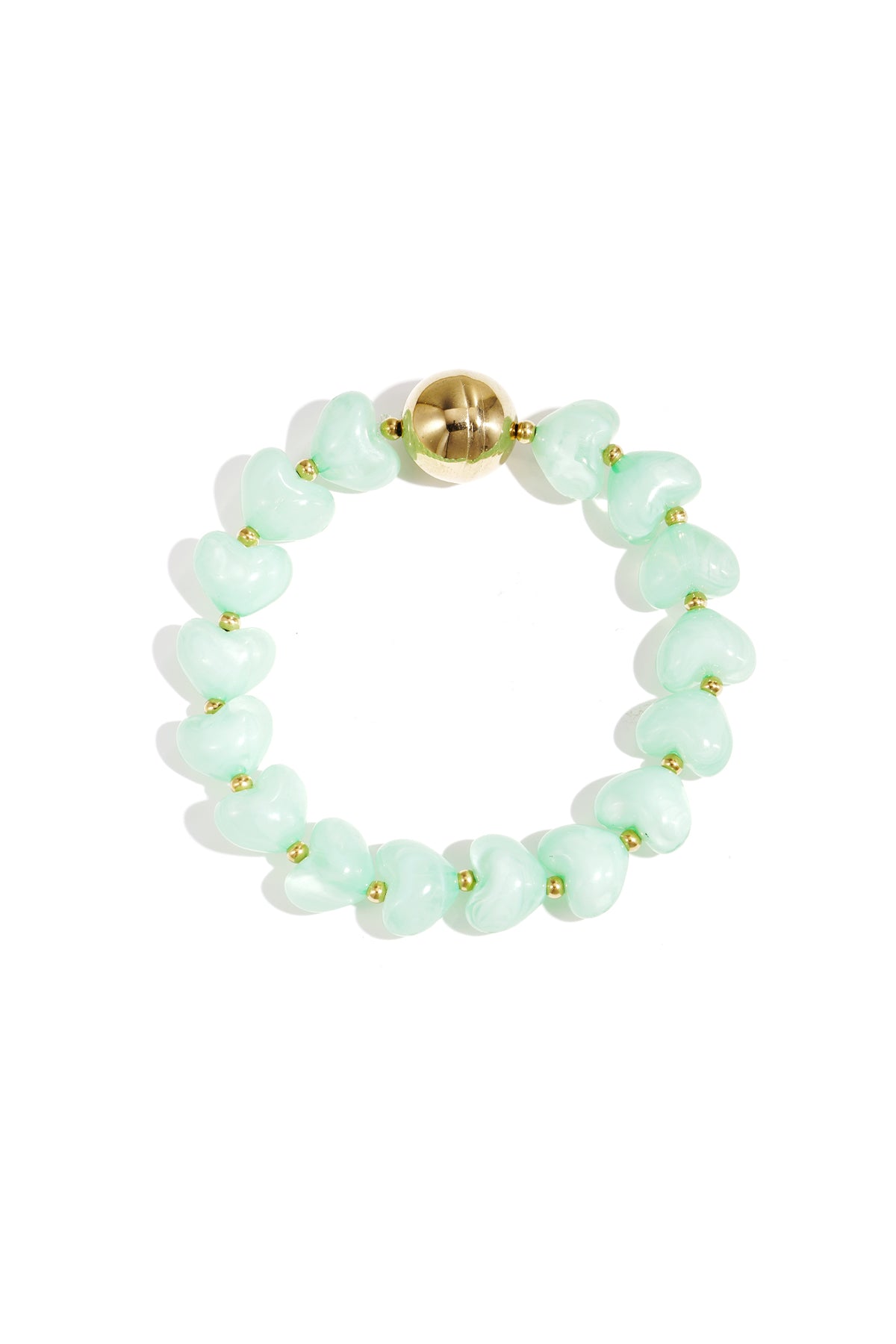 Statement bracelet with heart-shaped beads
