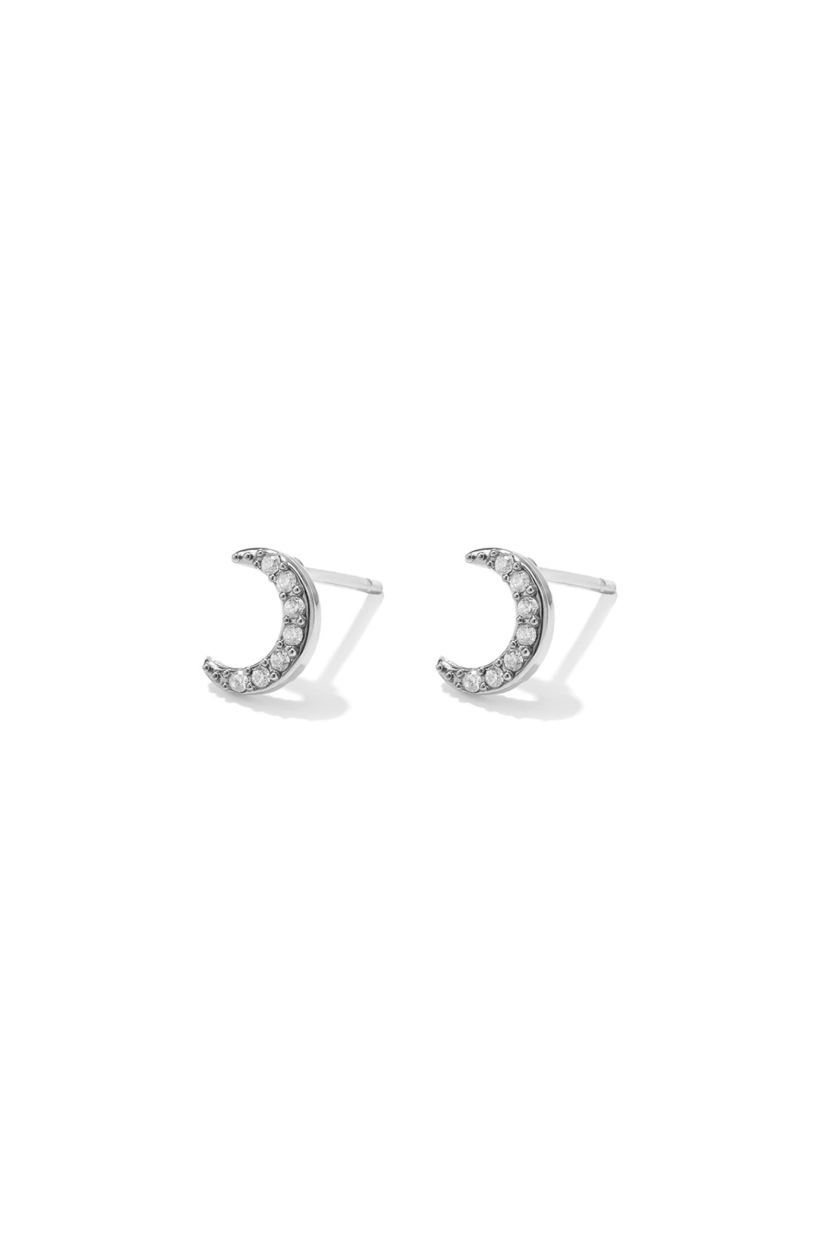 Stainless Steel Stud Earrings Moon Simple Daily Simple Series Women's jewelry