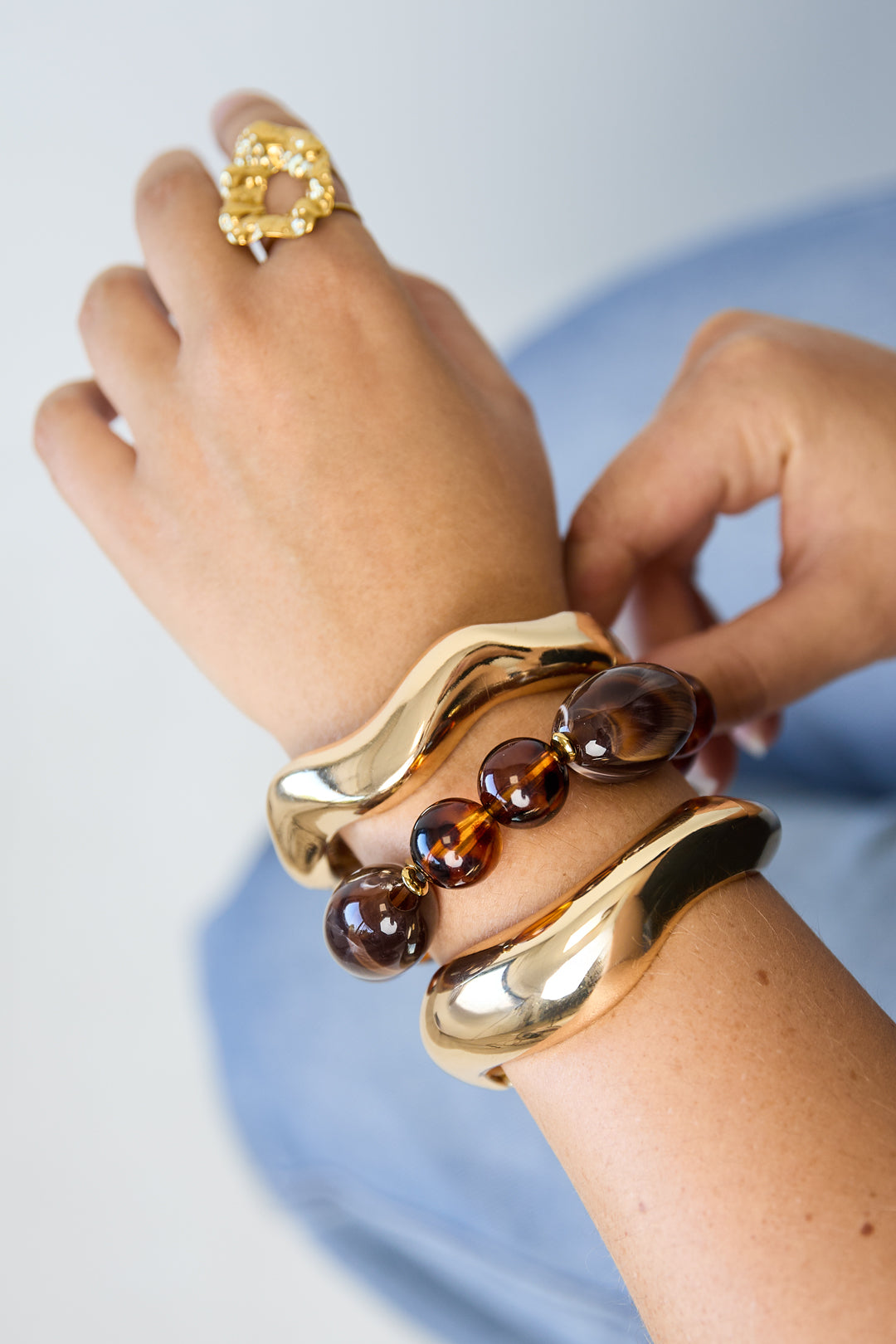 14K Gold Plated Acrylic Beaded Bracelets Beads Daily Daily Simple Series Women's jewelry