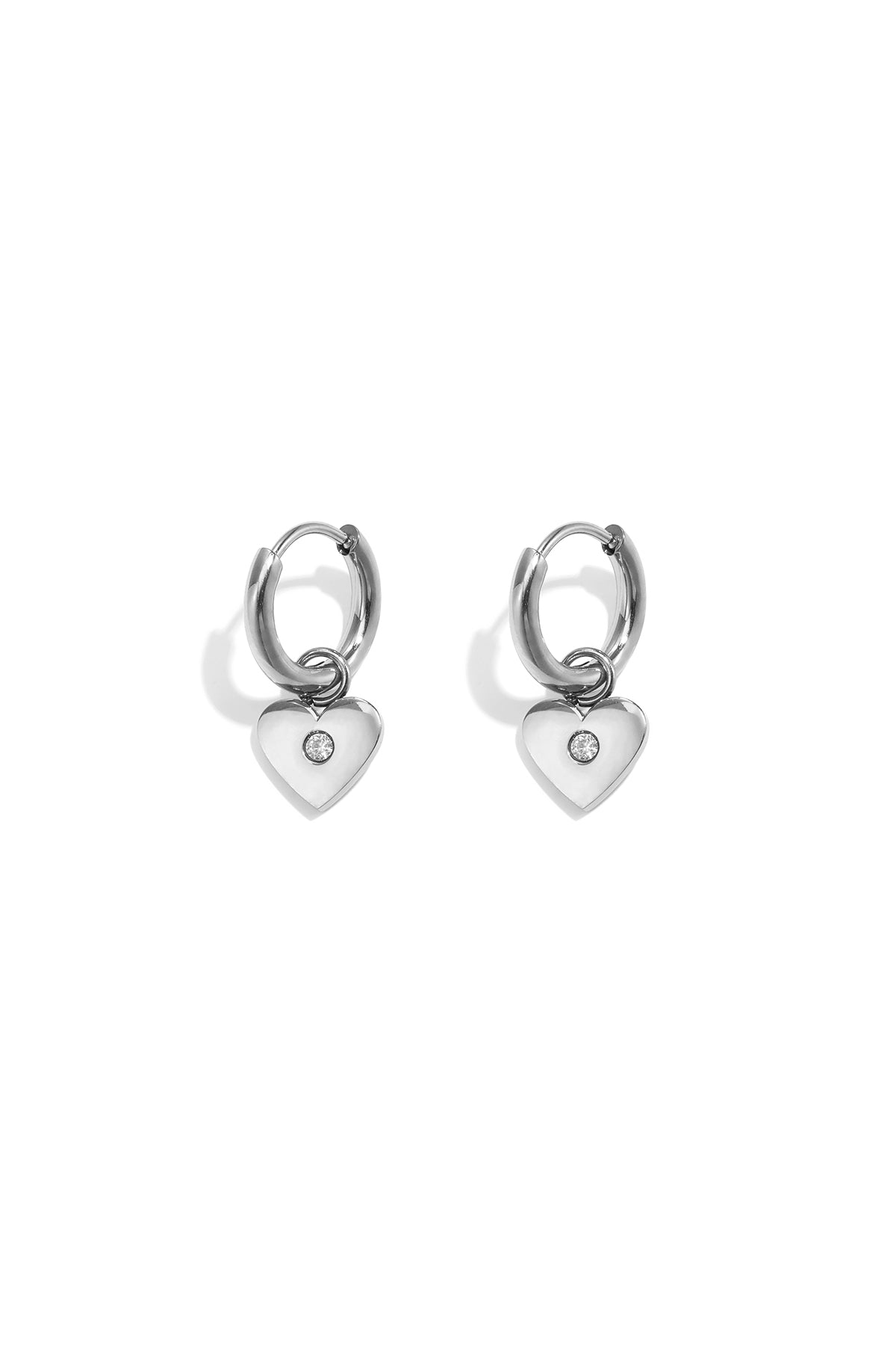 14K Gold Plated Stainless Steel Drop Earrings Heart Simple Daily Simple Series Women's jewelry