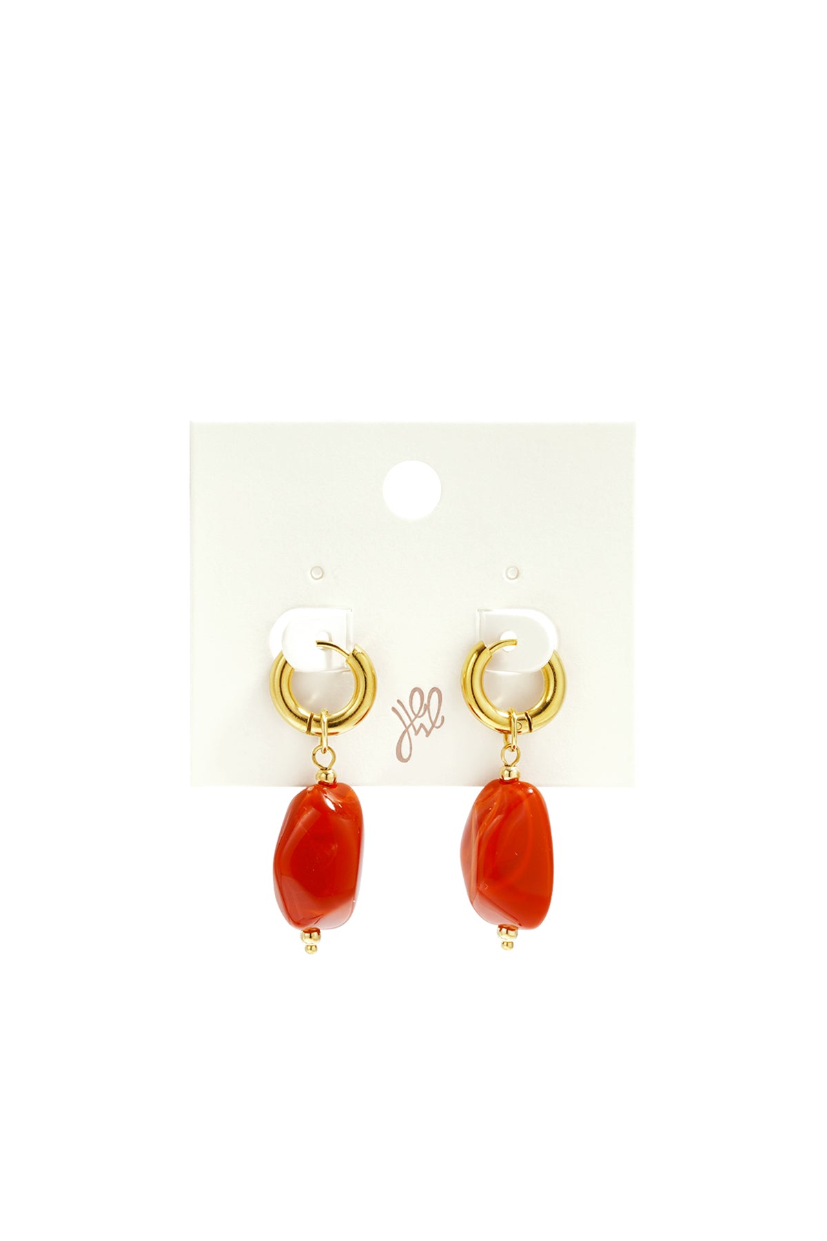 Earrings with organic beads