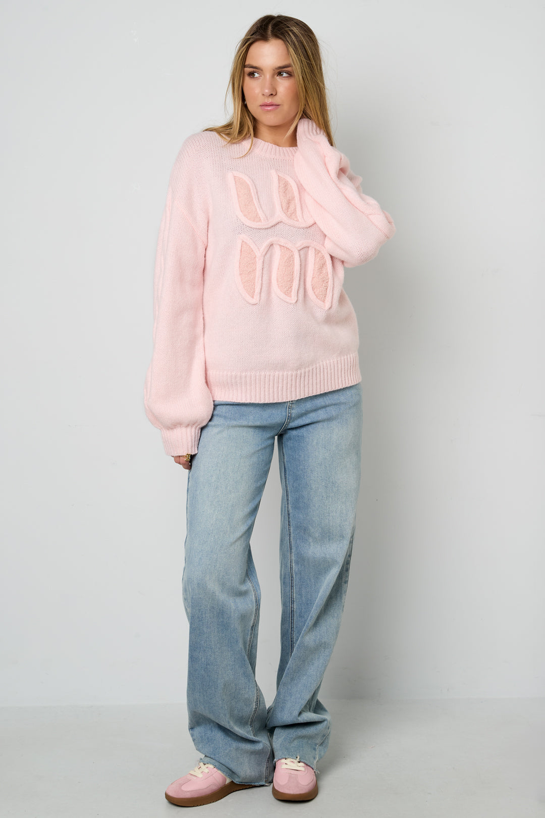 Knitted Polyester Fiber Women's Knit Sweaters Casual Letters
