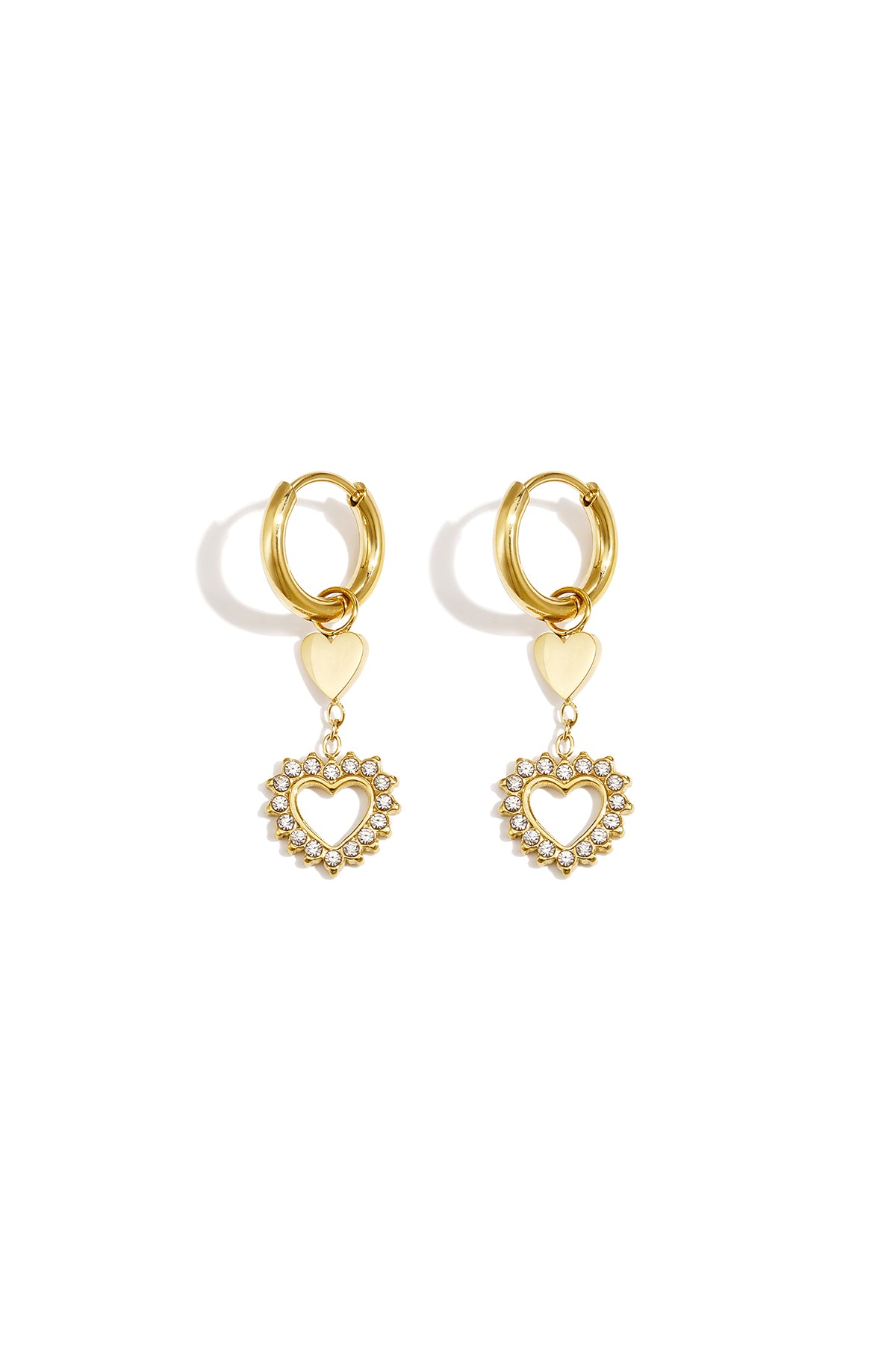 Stainless Steel Drop Earrings Heart Simple Daily Simple Series Women's jewelry