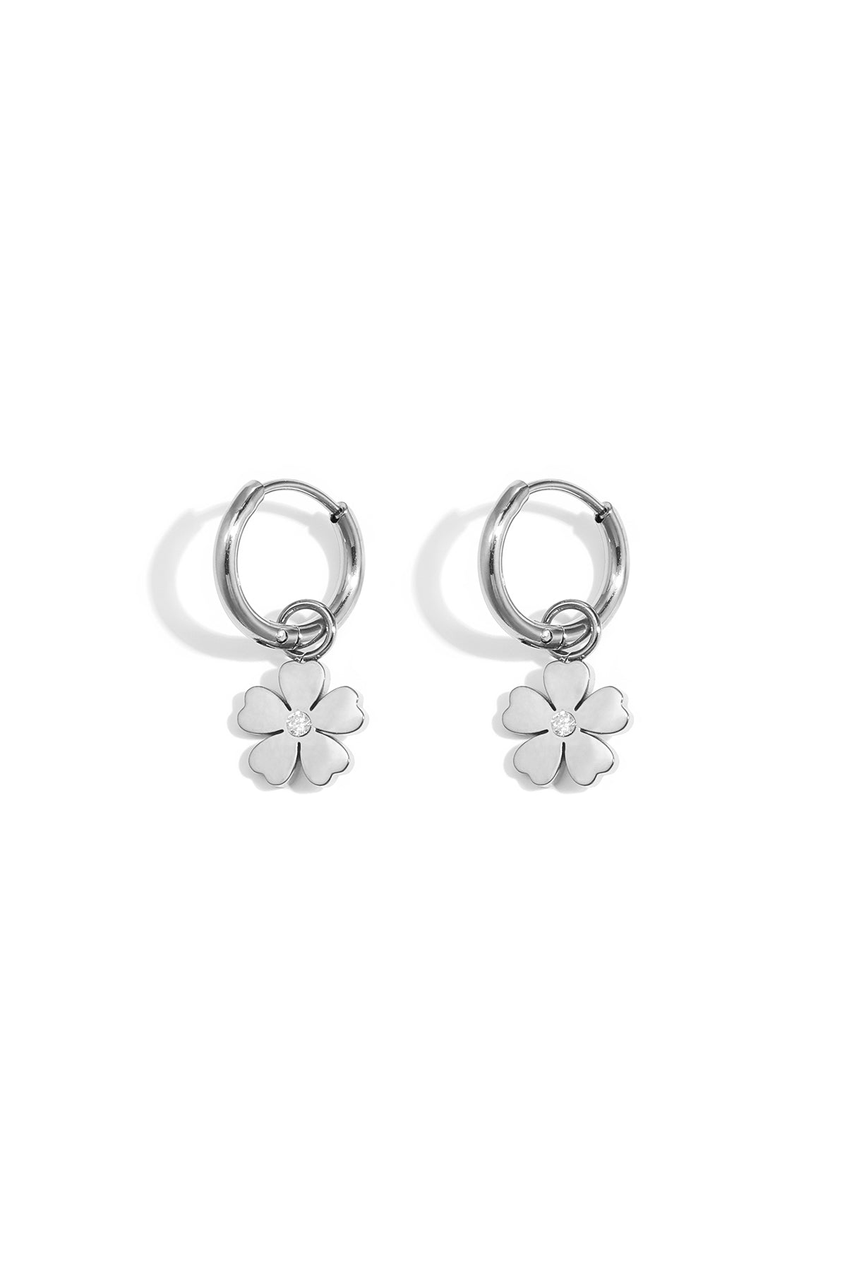 Stainless Steel Drop Earrings Flower Simple Daily Simple Series Women's jewelry