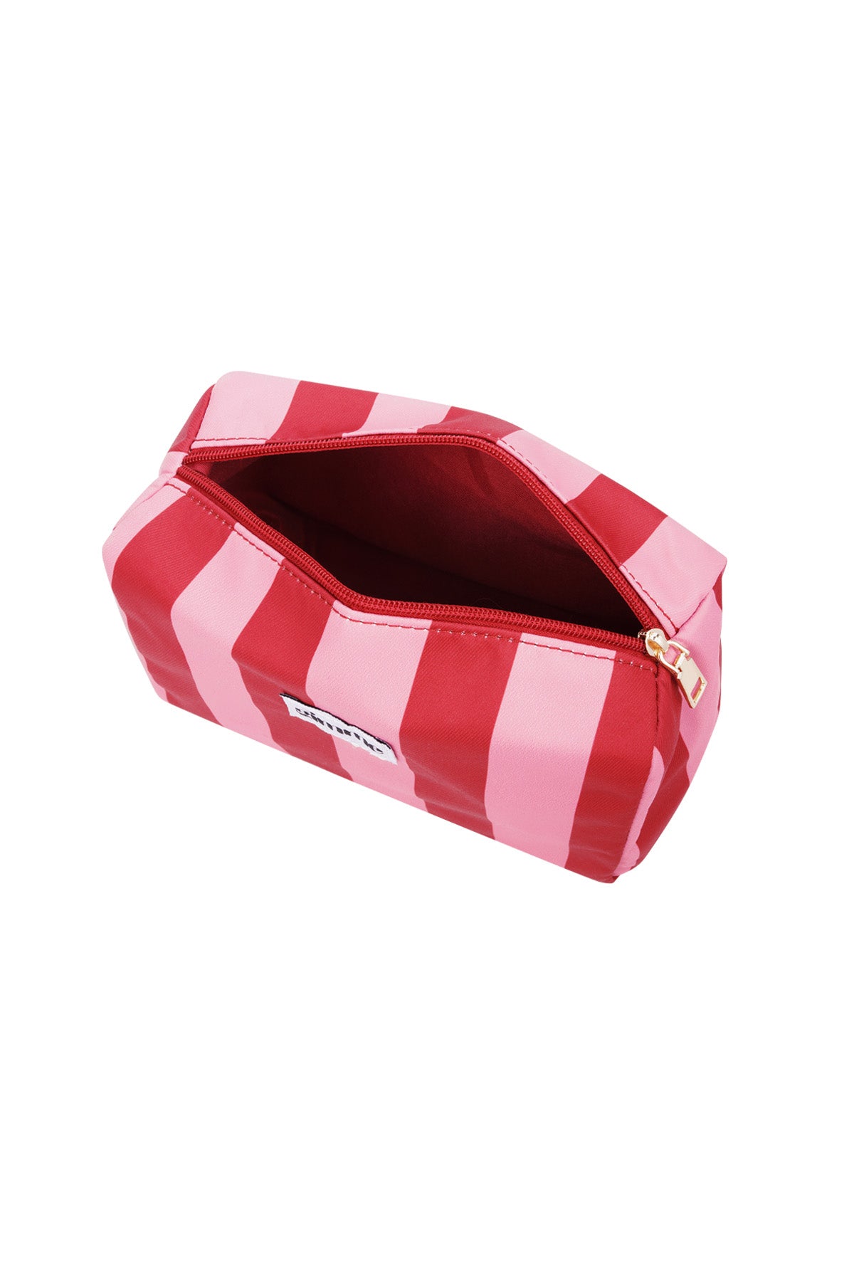 Toiletry bag large stripe - Pink red