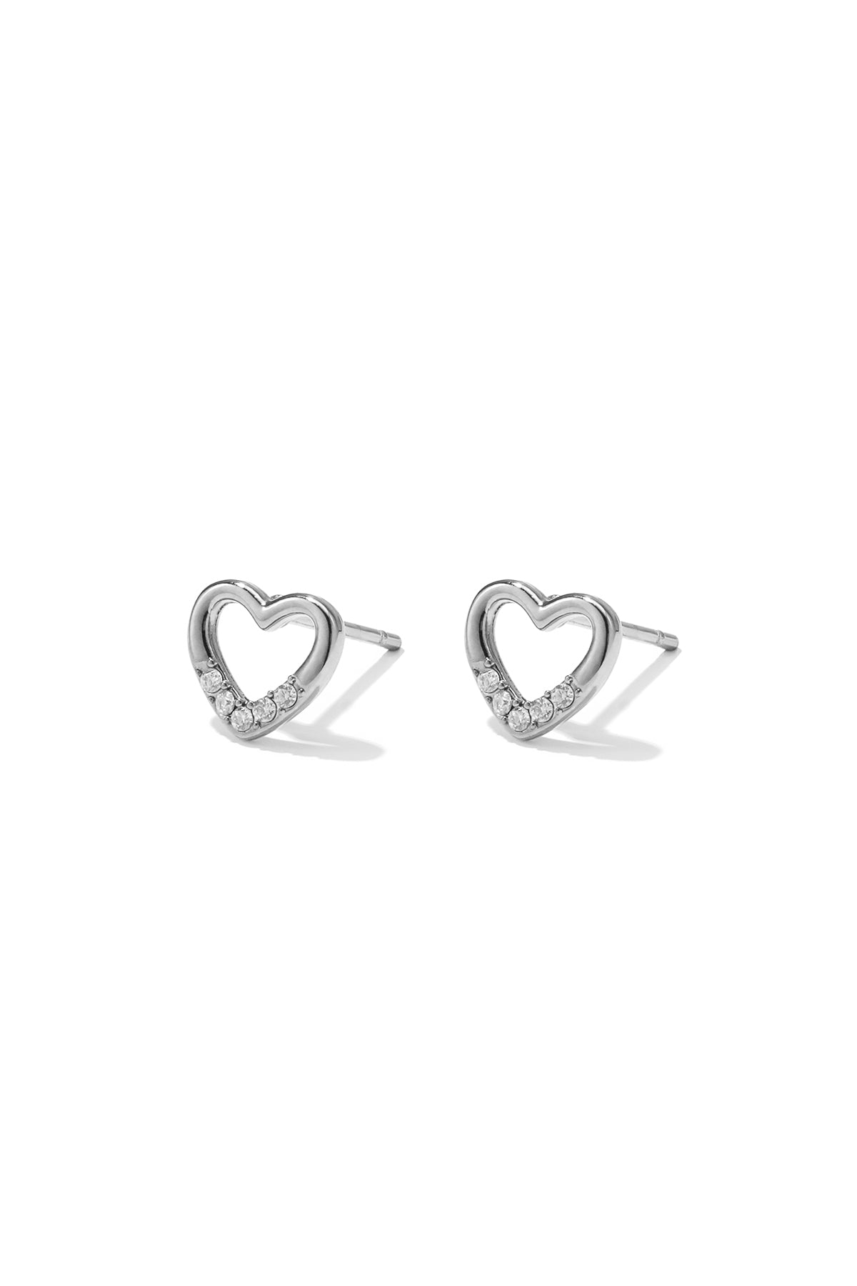 Stainless Steel Stud Earrings Heart Simple Daily Simple Series Women's jewelry