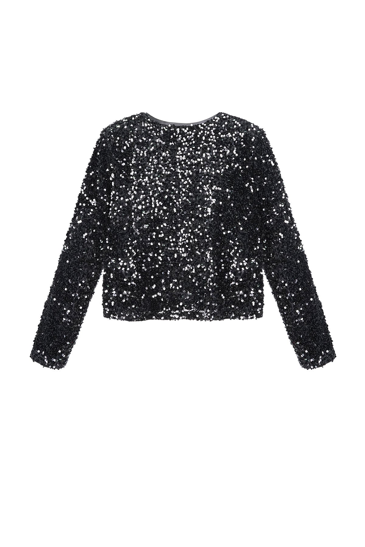 Polyester Long Sleeve Top Cropped Bow Detail