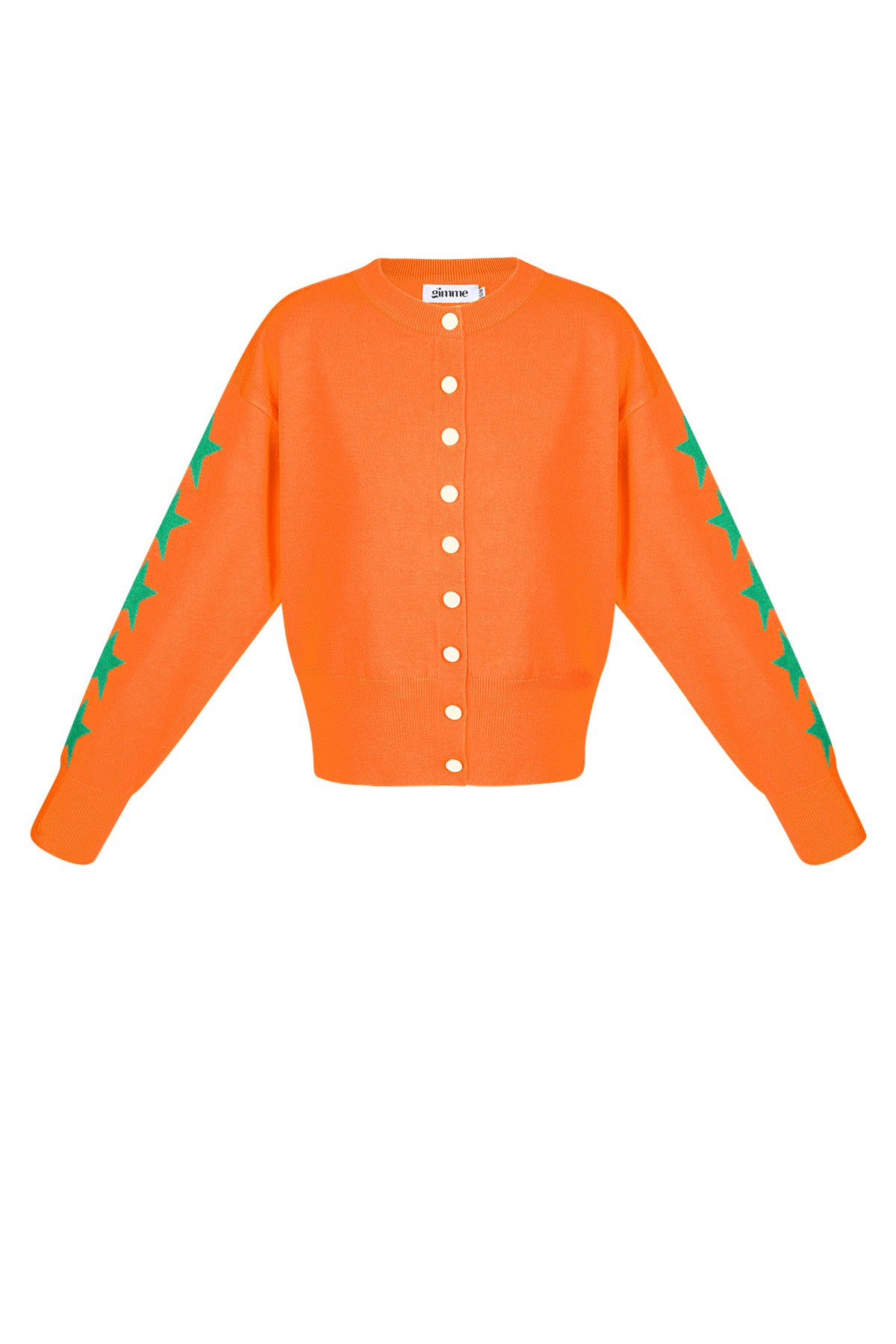 Viscose Knit Cardigan Women's Cropped Style Star Pattern