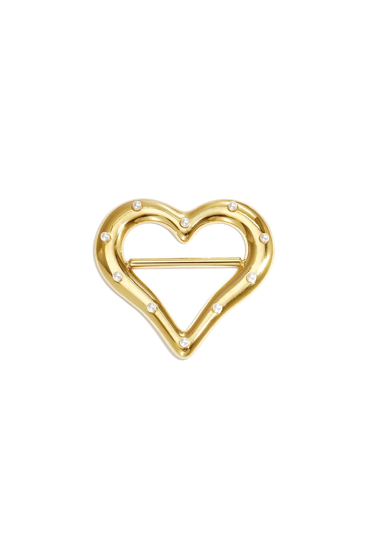 Silk Scarf Clip Heart Simple Stainless Steel Daily Accessories