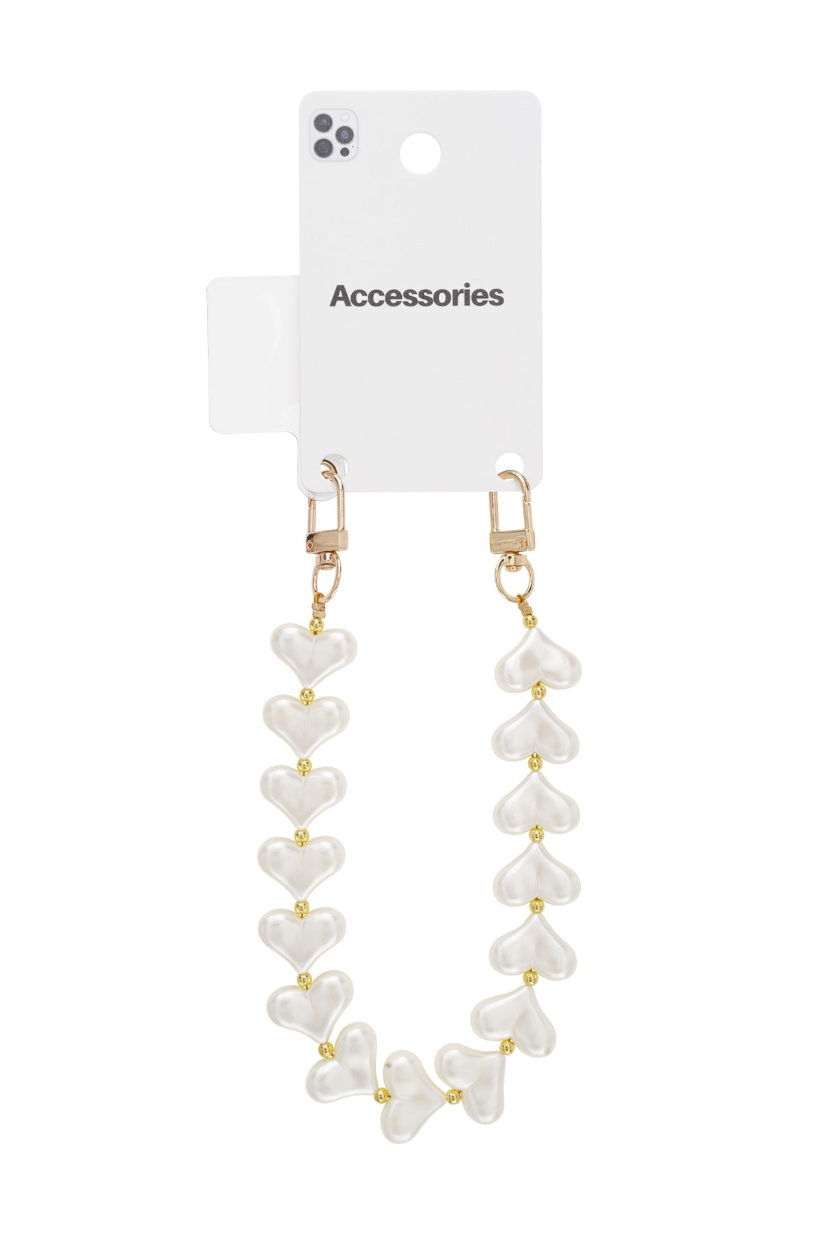 Trendy phone cord with pearled hearts