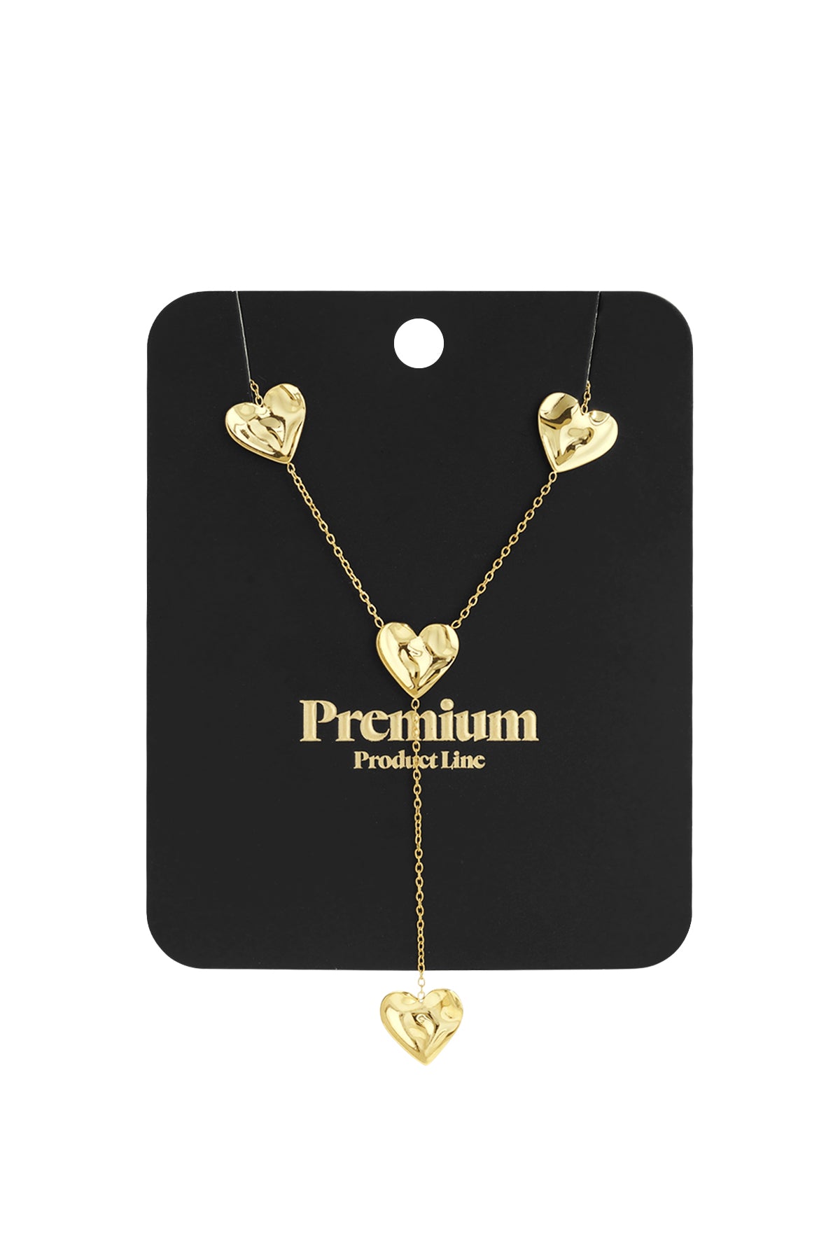Y-shaped necklace with wavy hearts