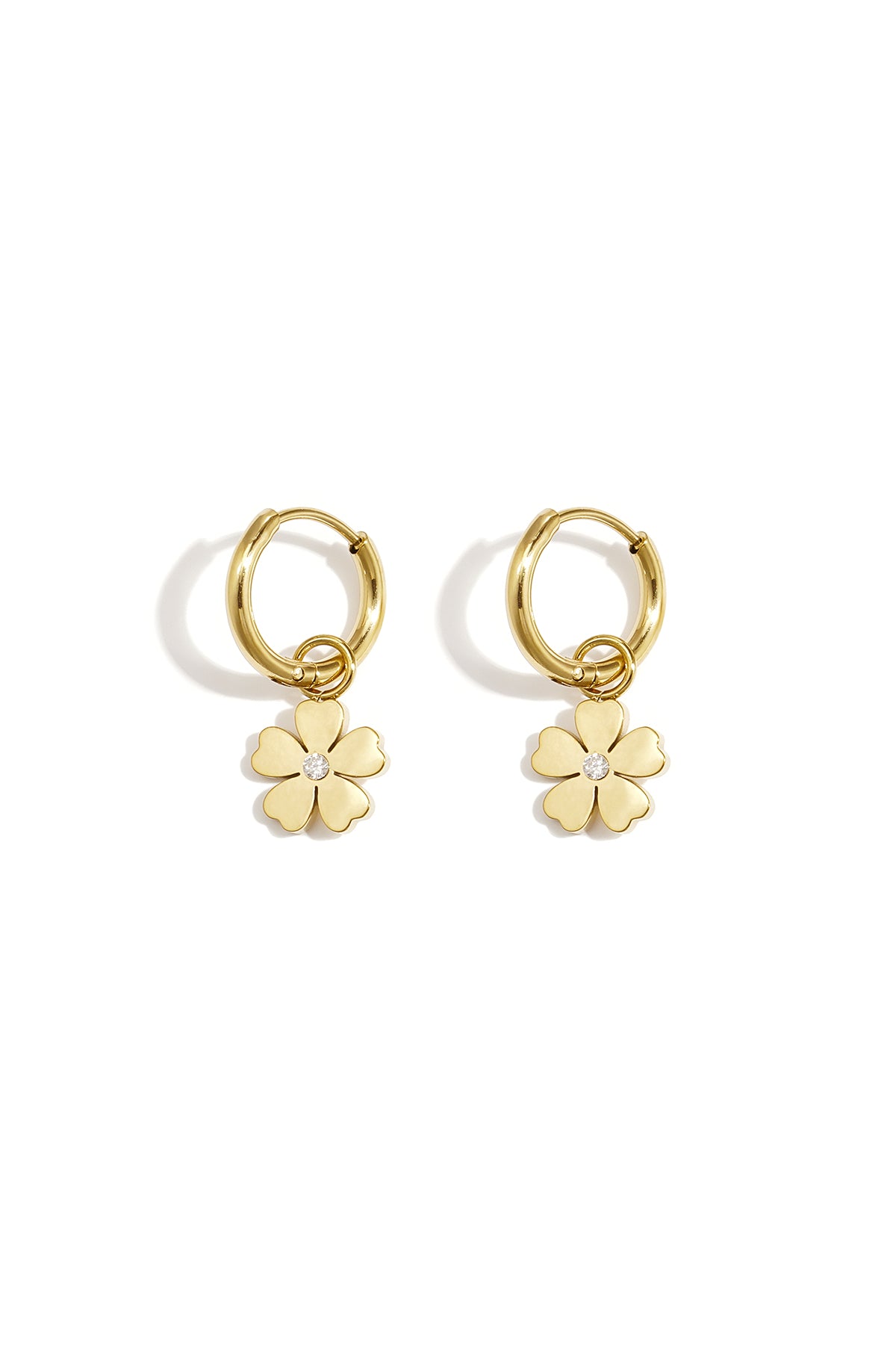 Stainless Steel Drop Earrings Flower Simple Daily Simple Series Women's jewelry