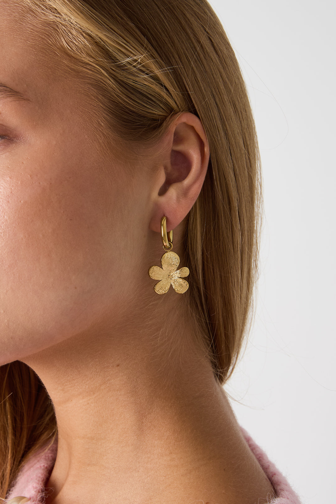 Stainless Steel Drop Earrings Flower Simple Daily Simple Series Women's jewelry
