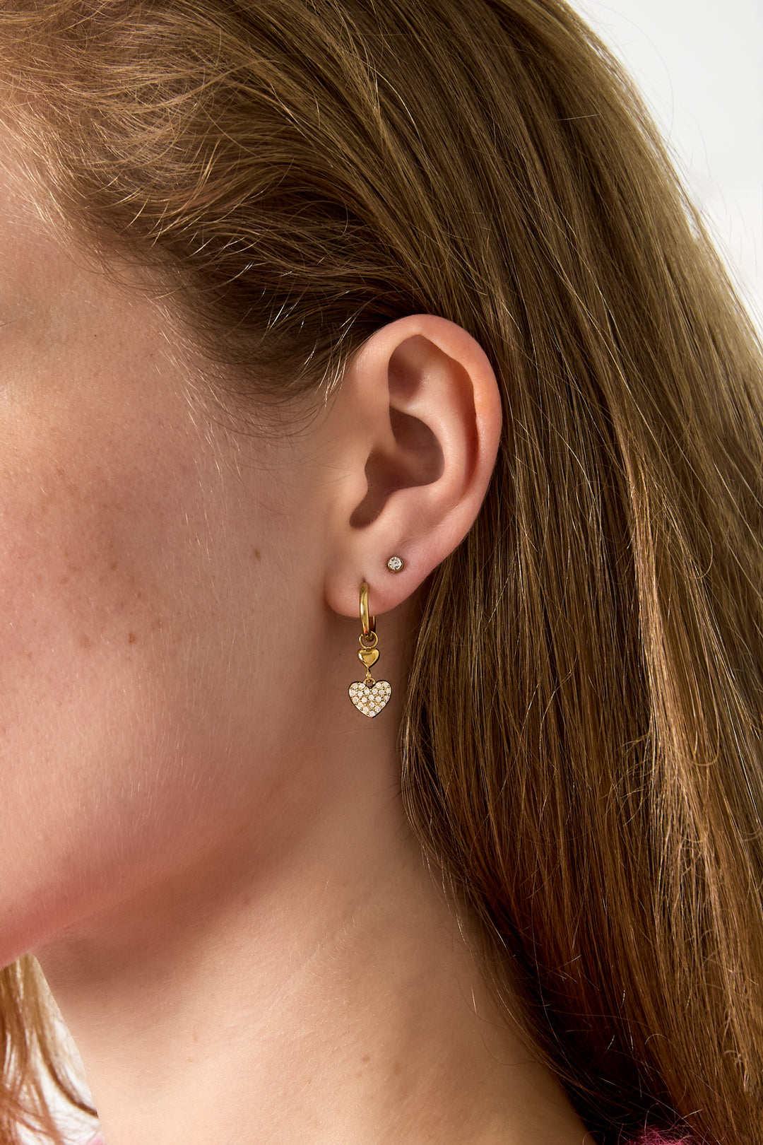 Stainless Steel Drop Earrings Heart Simple Daily Simple Series Women's jewelry