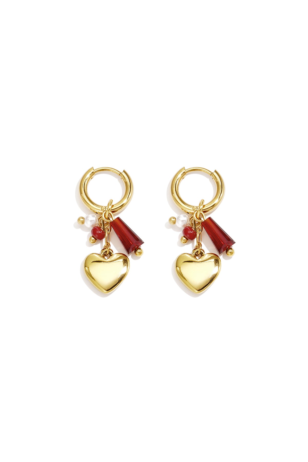 Stainless Steel Beads Earrings Heart Simple Daily Simple Series Women's jewelry