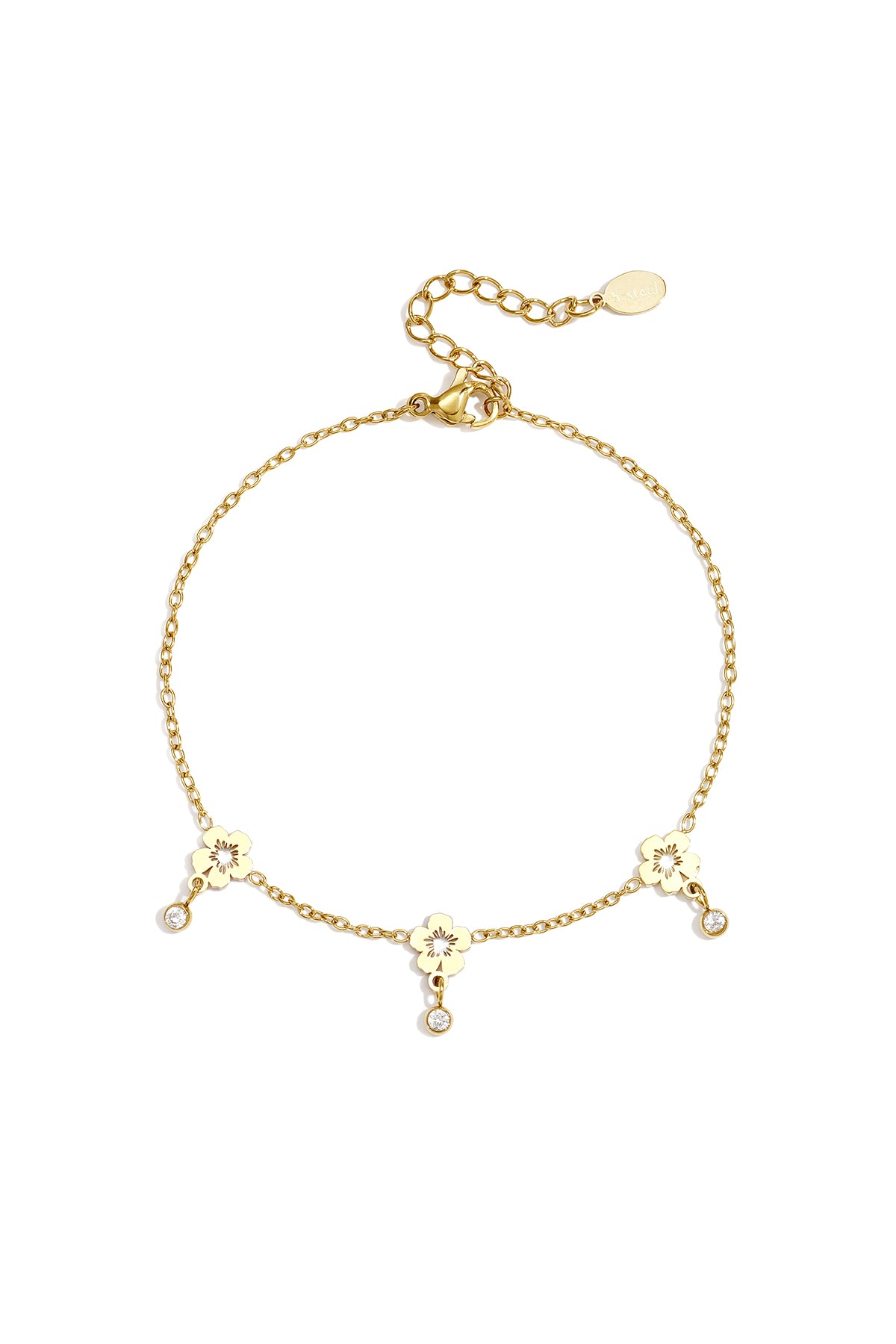 Stainless Steel Charm Bracelets Flower Simple Daily Simple Series Women's jewelry