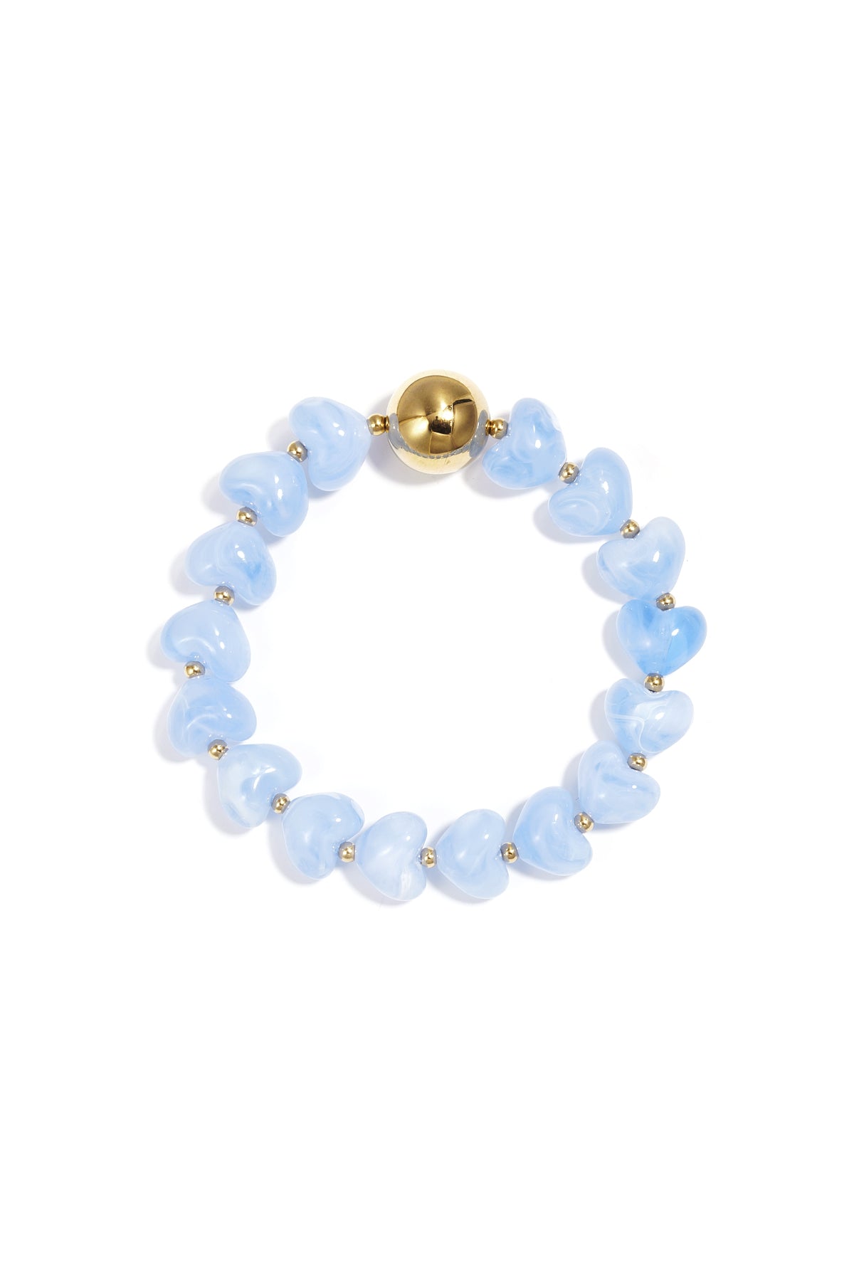 Statement bracelet with heart-shaped beads