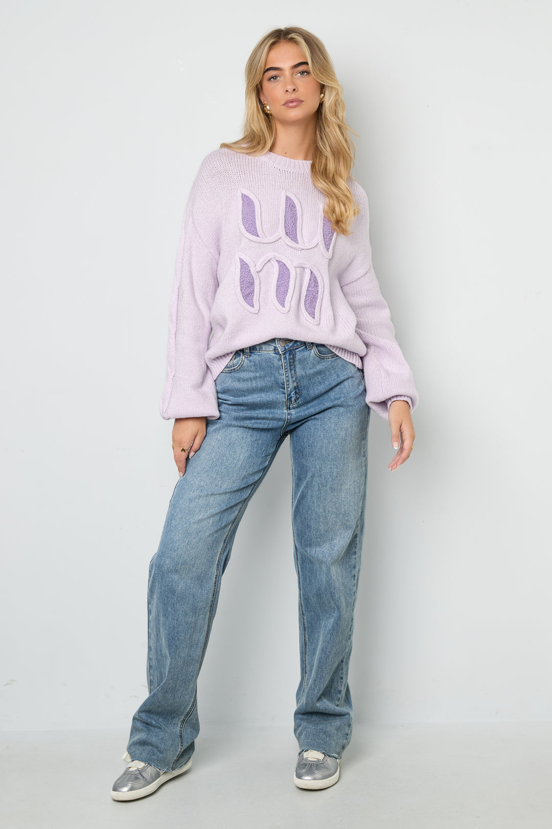 Knitted Polyester Fiber Women's Knit Sweaters Casual Letters