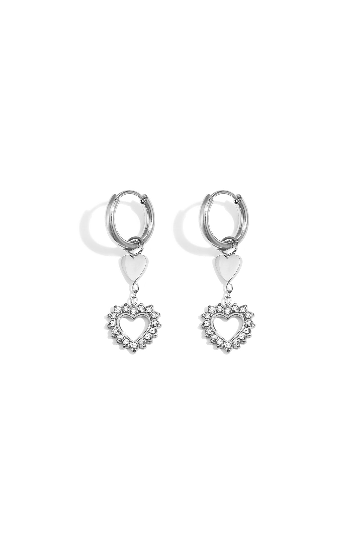 Stainless Steel Drop Earrings Heart Simple Daily Simple Series Women's jewelry