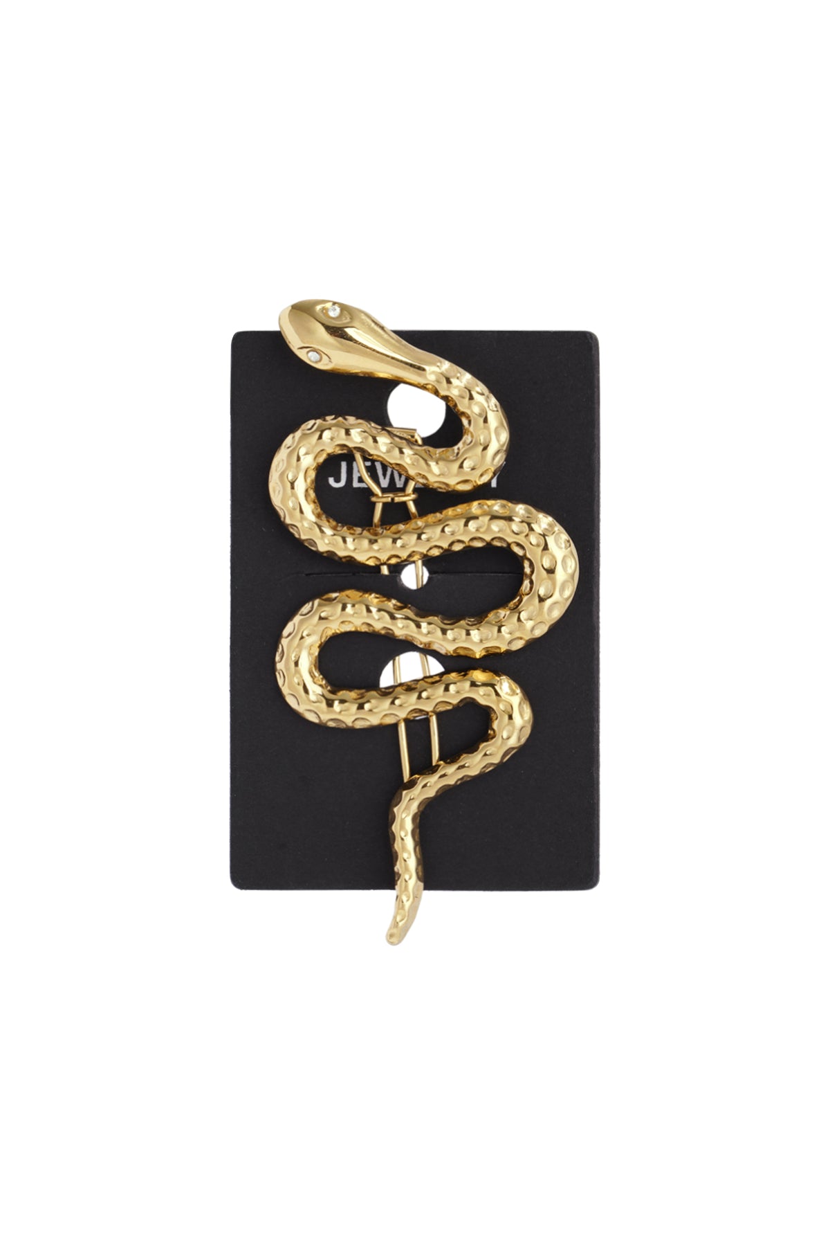 Brooch hairpin snake with stones