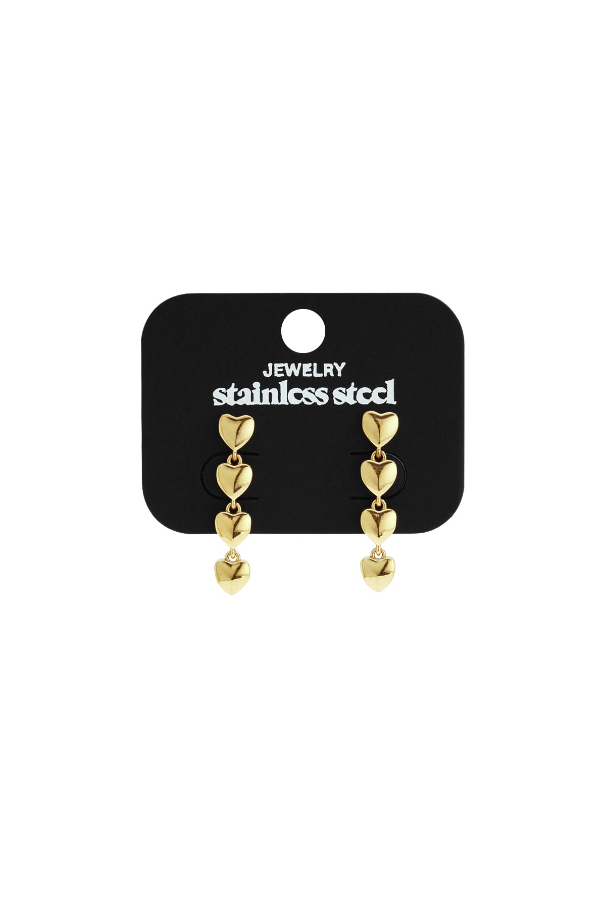 Row of heart earrings