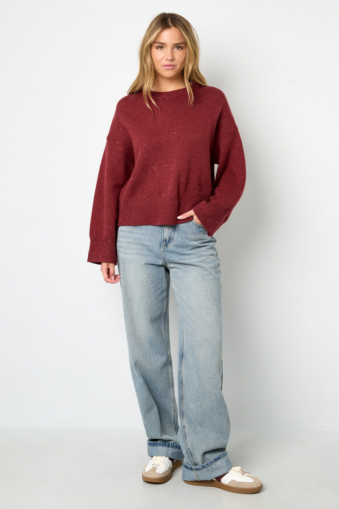 Knitted Polyester Fiber Women's Knit Sweaters Casual Solid Color Fall/Winter