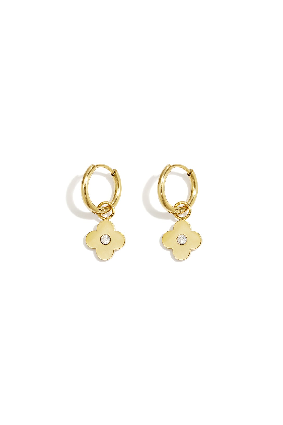 Stainless Steel Drop Earrings Clover Simple Daily Simple Series Women's jewelry